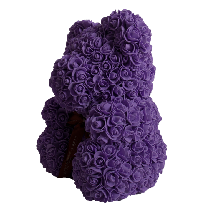 Purple Classic Rose Bear 40cm Tall